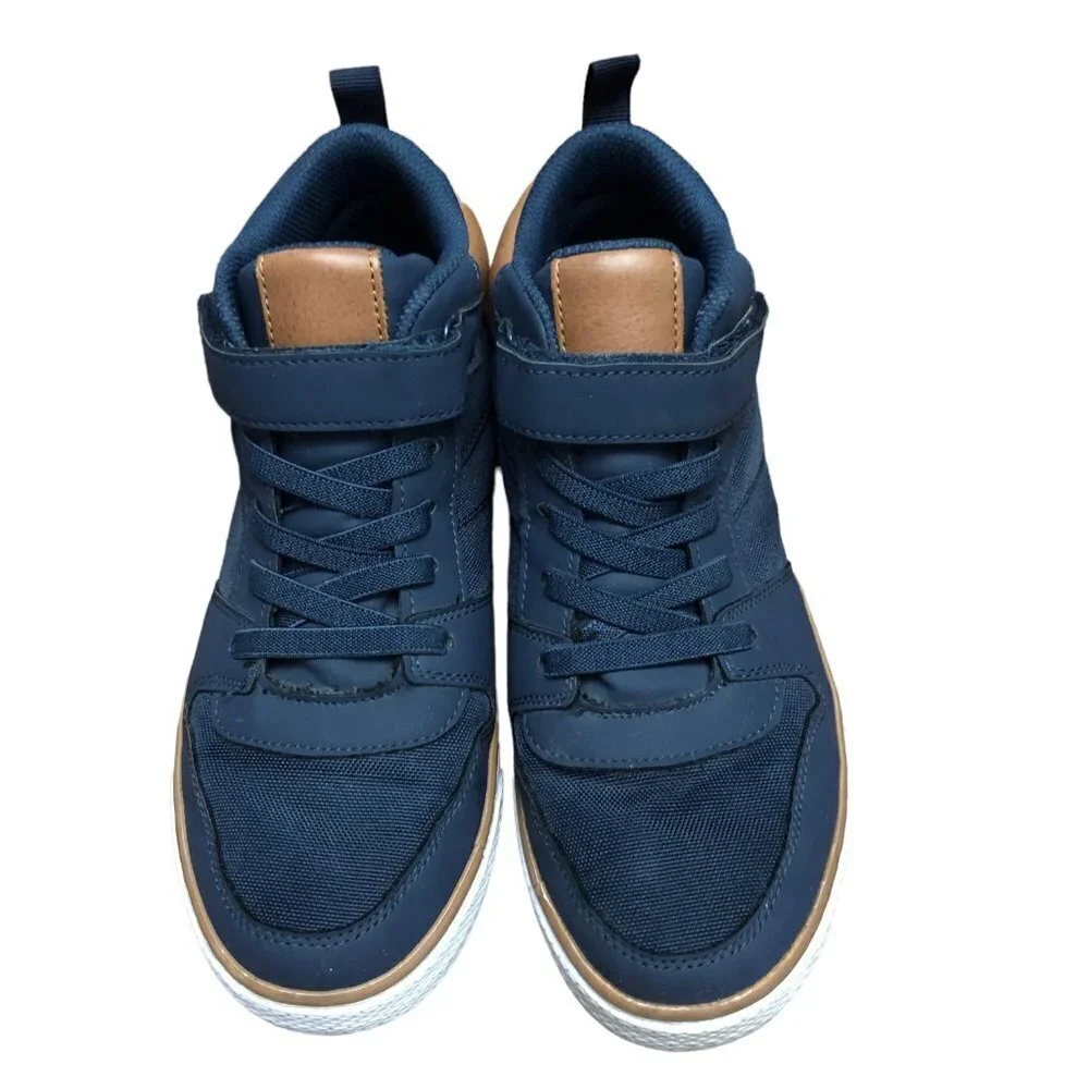 The Children’s Place Boys Size 5 High Top Sneakers Hook and Loop Navy EUC